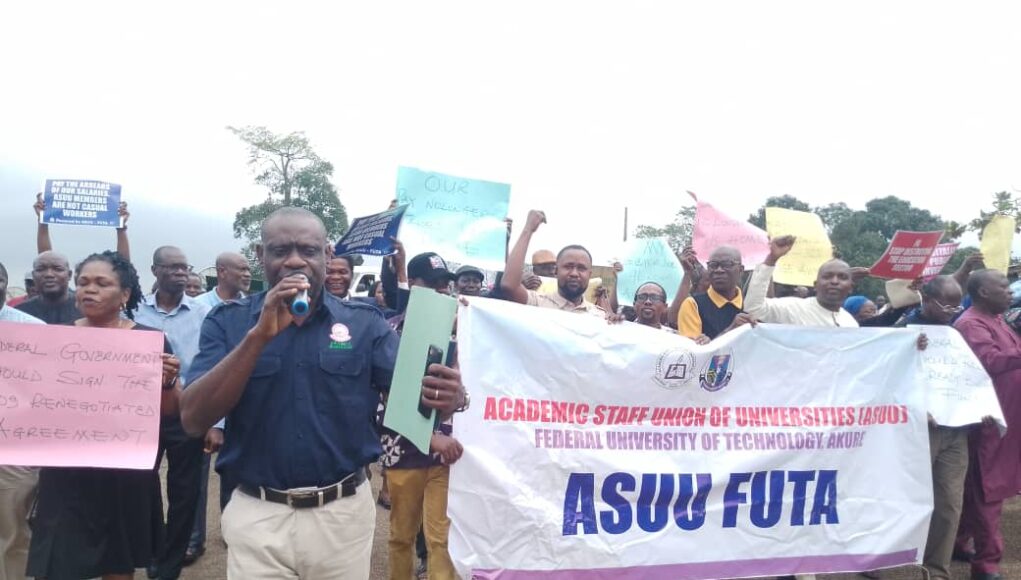 FUTA ASUU embarks on protest, says FG’s neglect of varsities wicked, heartless