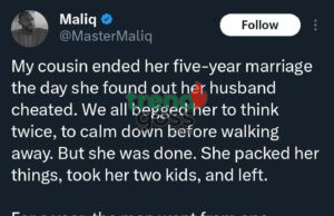 Nigerian Woman Ends Marriage Over Husband’s Infidelity — Regrets Years Later After He Remarries