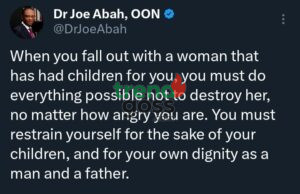 “Protect Your Children’s Mother!” – Dr. Joe Abah’s Powerful Advice to Men Amidst Celebrity Marital Drama